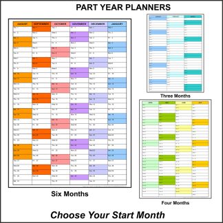 Part Year Planners (3/4/6 consecutive months)