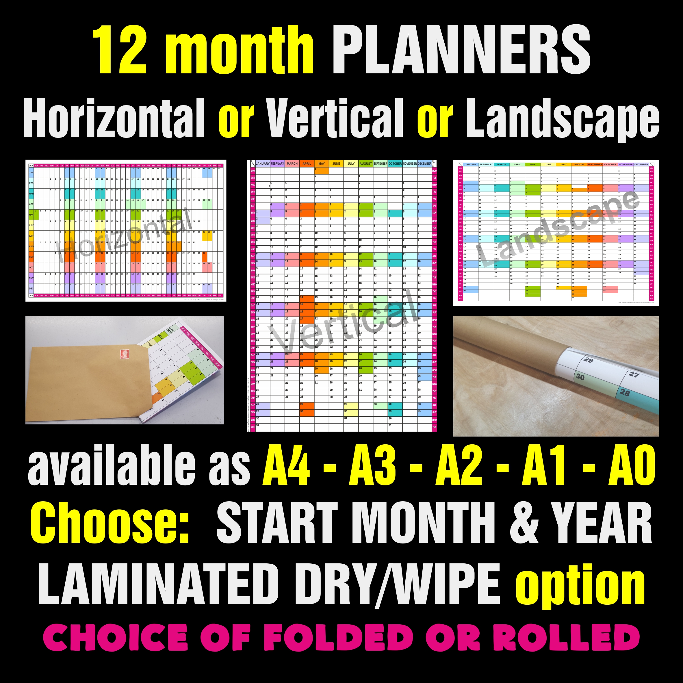 Year Planners (12 consecutive months)